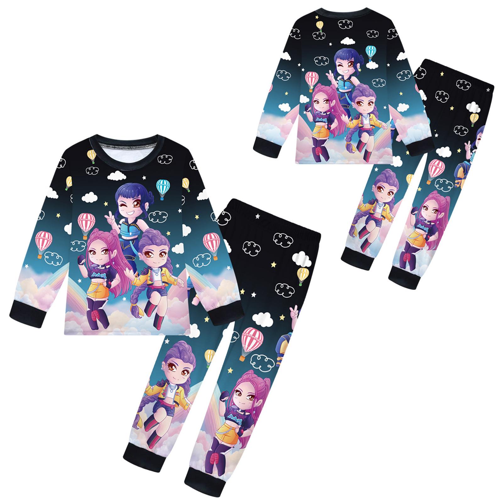 

Children s Fashion Suit Skirt Round Neck Long Sleeve Top Pants 100 чёрный