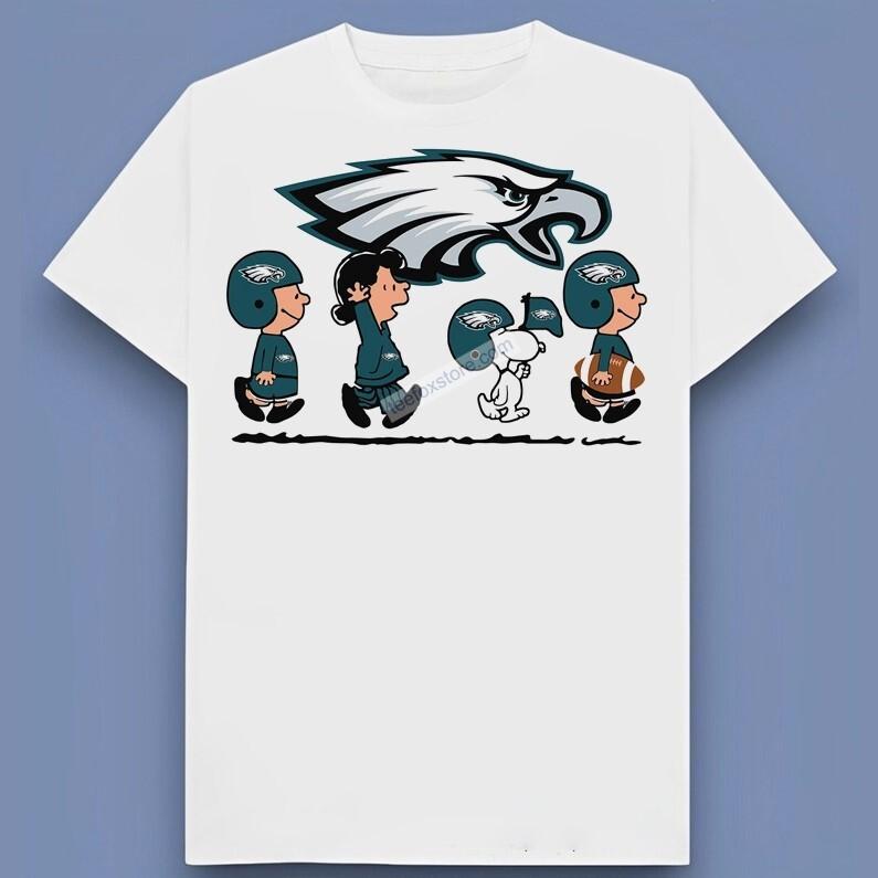 Snoopy Teams Abbey Road Philadelphia American Football T-Shirt Gift For Fans S