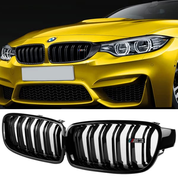 Wellvie Classy 3 Series Kidney Grille Front Grille Compatible with and F35 Double Fin M Car Left and Right Exterior Car Custom Fit F30, F31, Series,