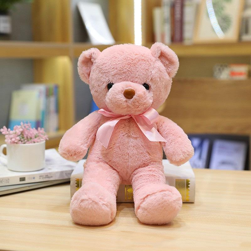 Ten-Color Bear Wedding Plush Toy with Ribbon and Bowtie