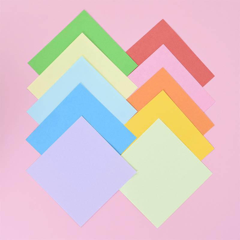 100pcs Square Origami Paper Double Sides Solid Color Folding Lucky Wish Paper Crane DIY Craft Colorful Scrapbooking