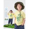 Boys' Cartoon Dinosaur Antibacterial Short-Sleeved T-Shirt New Summer Clothing Kidsren's Clothing Baby Tops Half-Sleeved Summer Trend