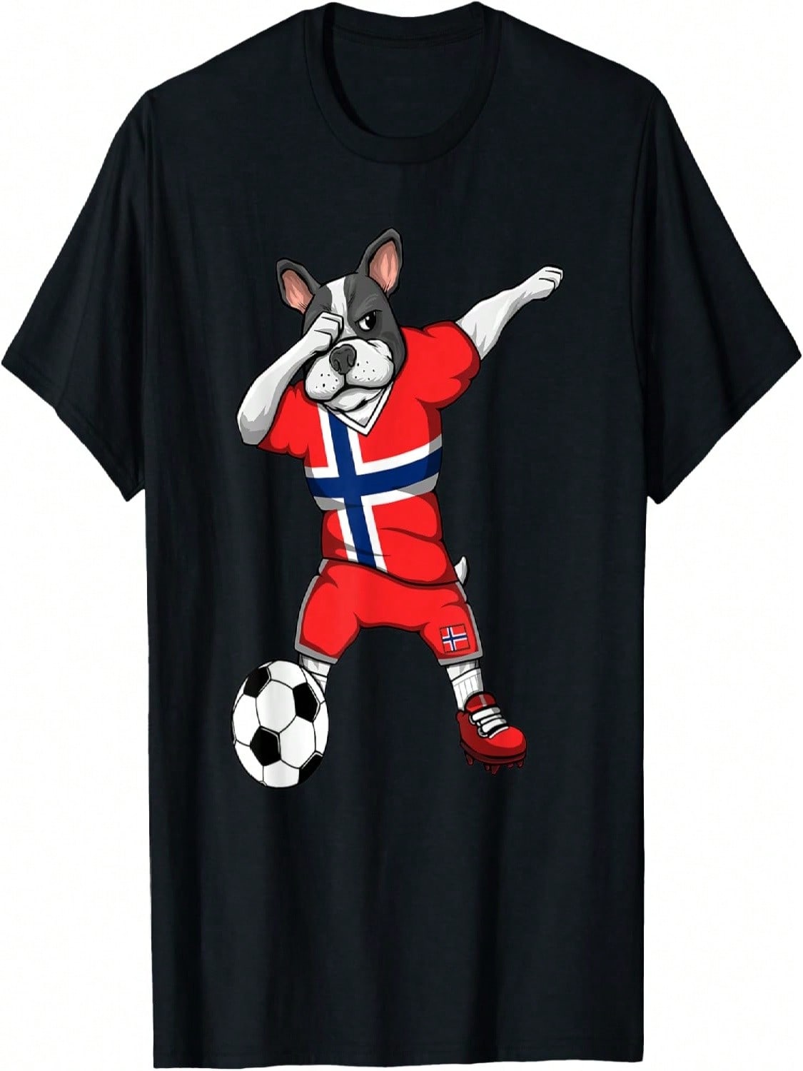 Dabbing French Bulldog Norway Soccer Fans Jersey Football T-Shirt S разноцветный