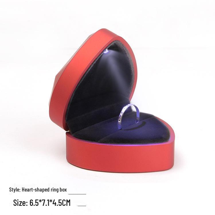 Creative Heart-Shaped LED Jewelry Box for Rings, Necklaces, and Pendants