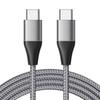 USB-C To USB-C Cable Fast Charging 3A for Google Pixel 9 - 9 Pro - 8 - 8a - 8 Pro - 7 - 7a - 7 Pro - 6 - 6 Pro - Grey Nylon 1M