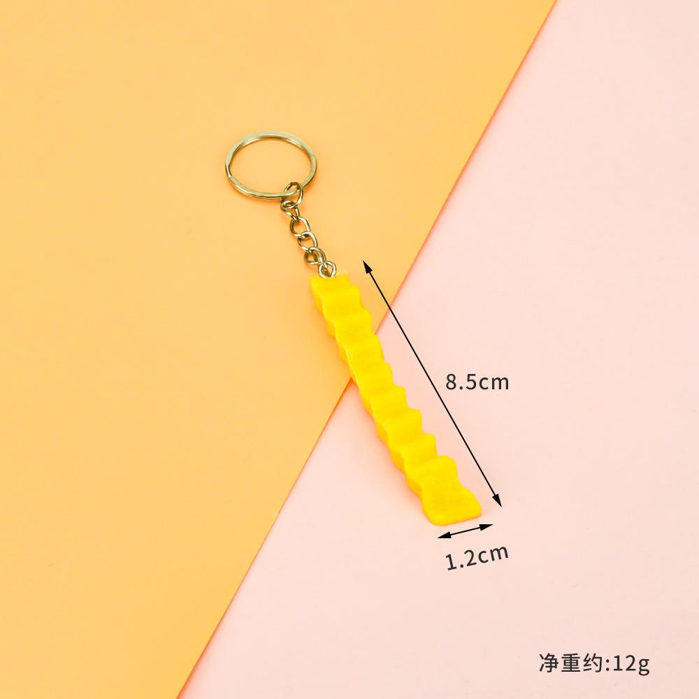 Fried Chicken Simulation Food Keychain French Fries Drumstick Chicken Nuggets Key Chain Restaurant Client Gift Chef Cook Keyring