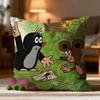 Fashion T-Tthe Little Mole Cushion Cover Soft Washable Pillow Case Multi-Scene For Couch Bed Travel Office Use