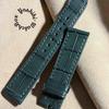 Used Cro-2114 Crocodile Watch Strap Gray (lug Width 20 Mm - Buckle Width 18 Mm)