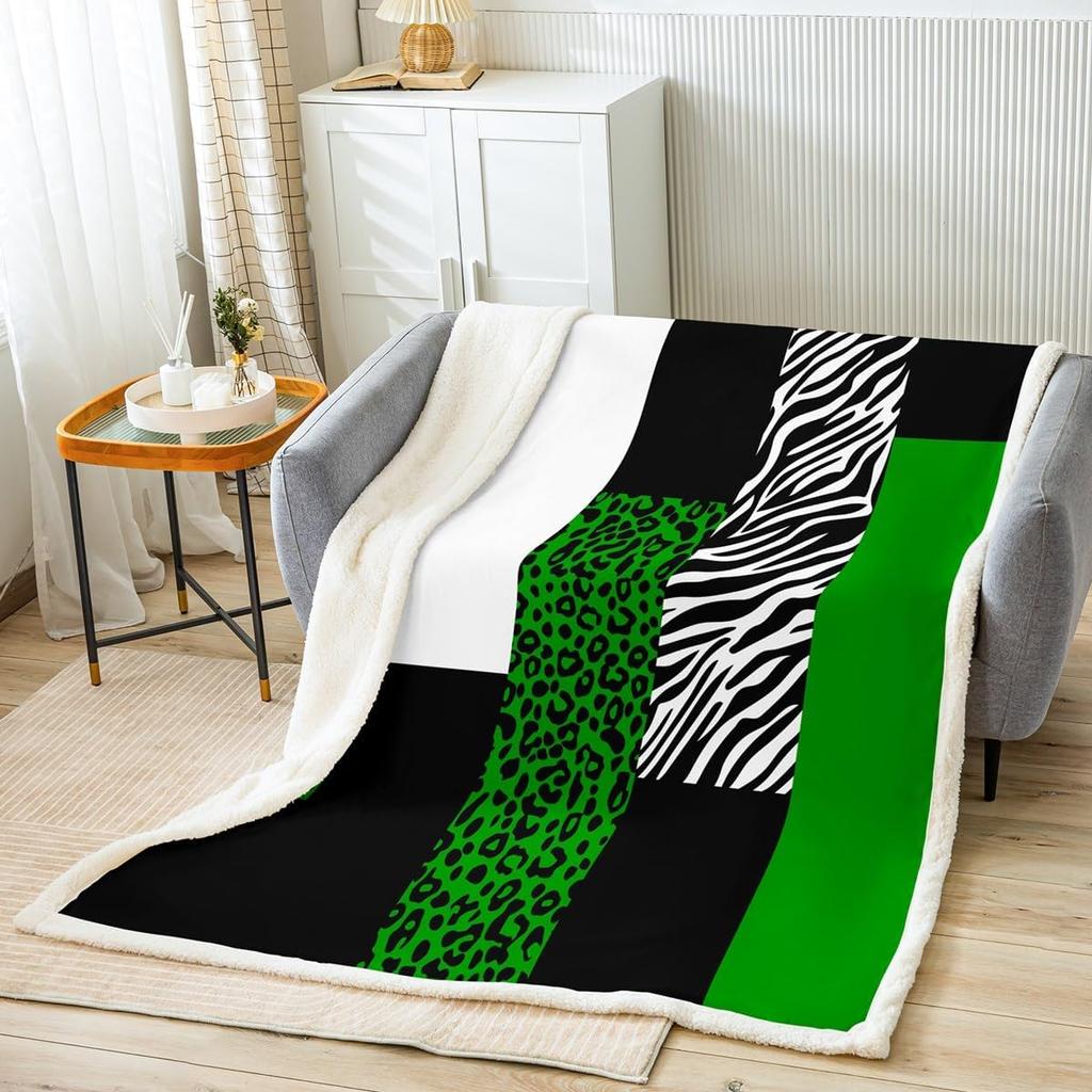 Red leopard zebra print blanket bold animal pattern soft throw modern home decor stylish bedroom bedding fashion design textile