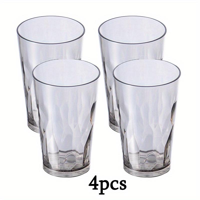 4pcs Unbreakable Plastic Drinking Glasses Shatterproof Drinking Cups Plastic Glass Cup Plastic Tumbler Cups Plastic Drinking Glasses Water Cups