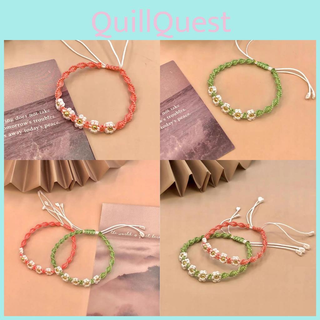 Handwoven Delicate Daisy Bracelet Unisex Retro Style Perfect For Couples