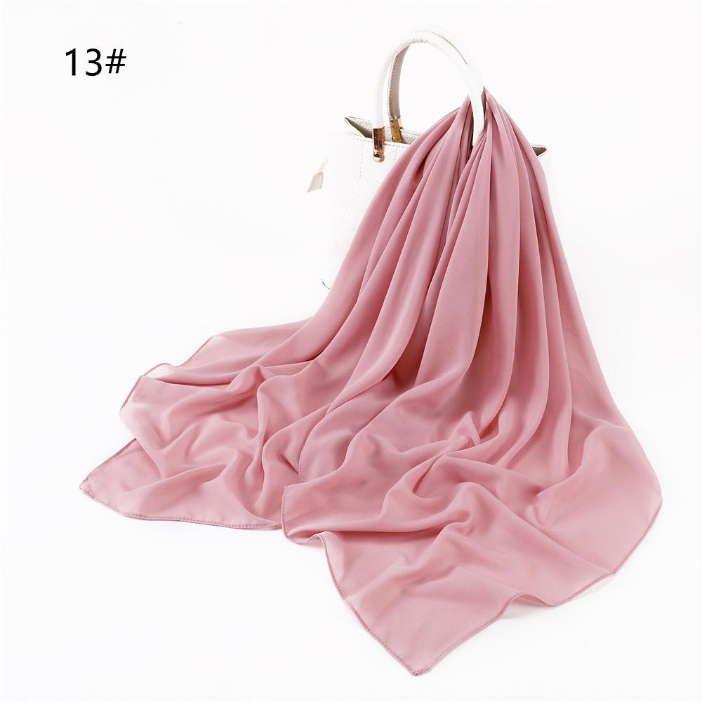 110*110CM Square Pearl Chiffon Hijabs Scarf Plain Solid Color Headwraps Muslim Women's Khimar Headscarf 45 Colors