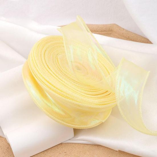 Sheer Tulle Ribbon 3.8 Yards Craft Decorative Ribbon Iridescent Tulle Ribbon Roll for Flowers Wedding Invitations Gift Wrapping