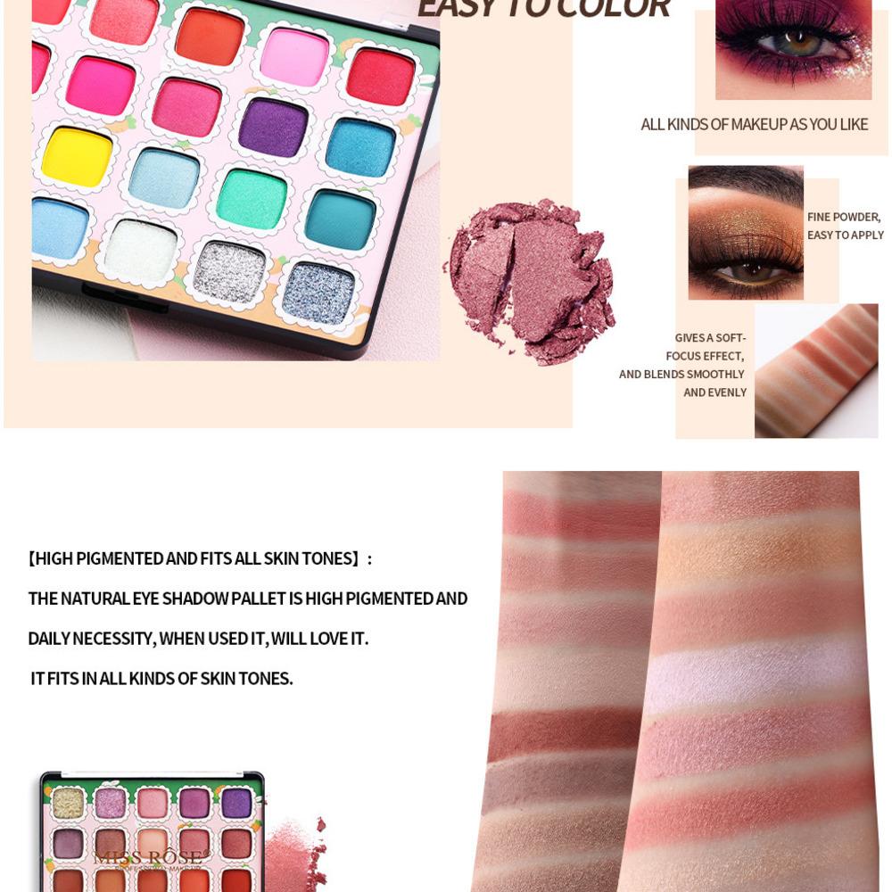 MISS ROSE 20-in-1 Exquisiter Girl Star Diamond Glitter Lidschatten Wasserdichter Sexy Lidschatten