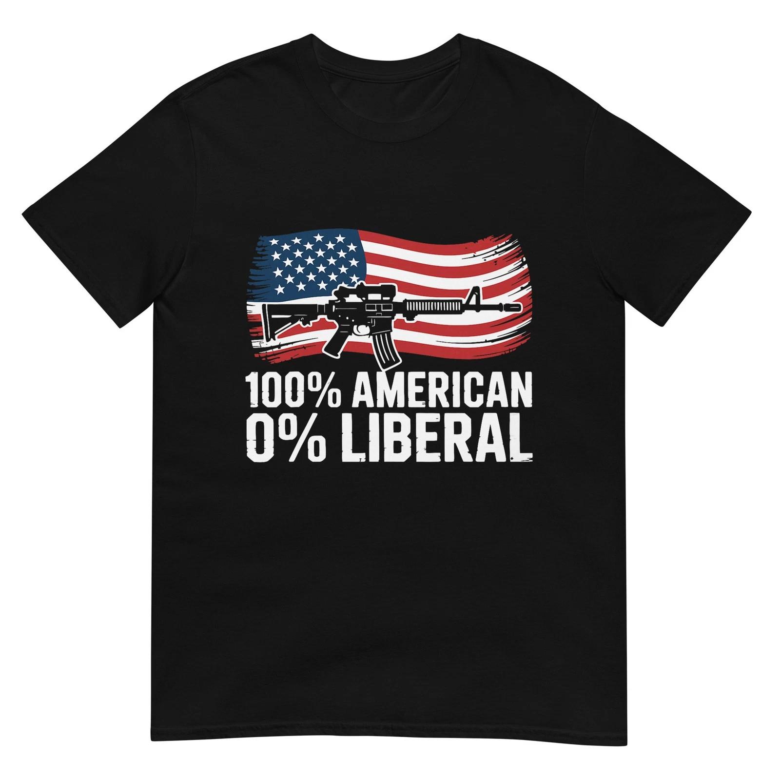 100 American 0 Liberal USA Patriotic Veterans Military T-Shirt L