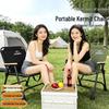 Premium Quilted Kermit Chair Set: Portable Outdoor Folding Chair with Backrest & Table for Camping, Beach, or Picnics