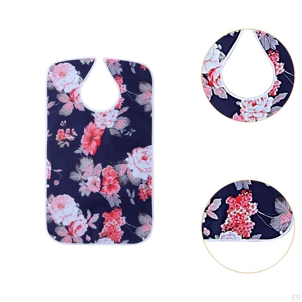 Adult Bib Eating Cloth Adjustable Neck Large Portable Machine Washable Reusable Clothing Protector