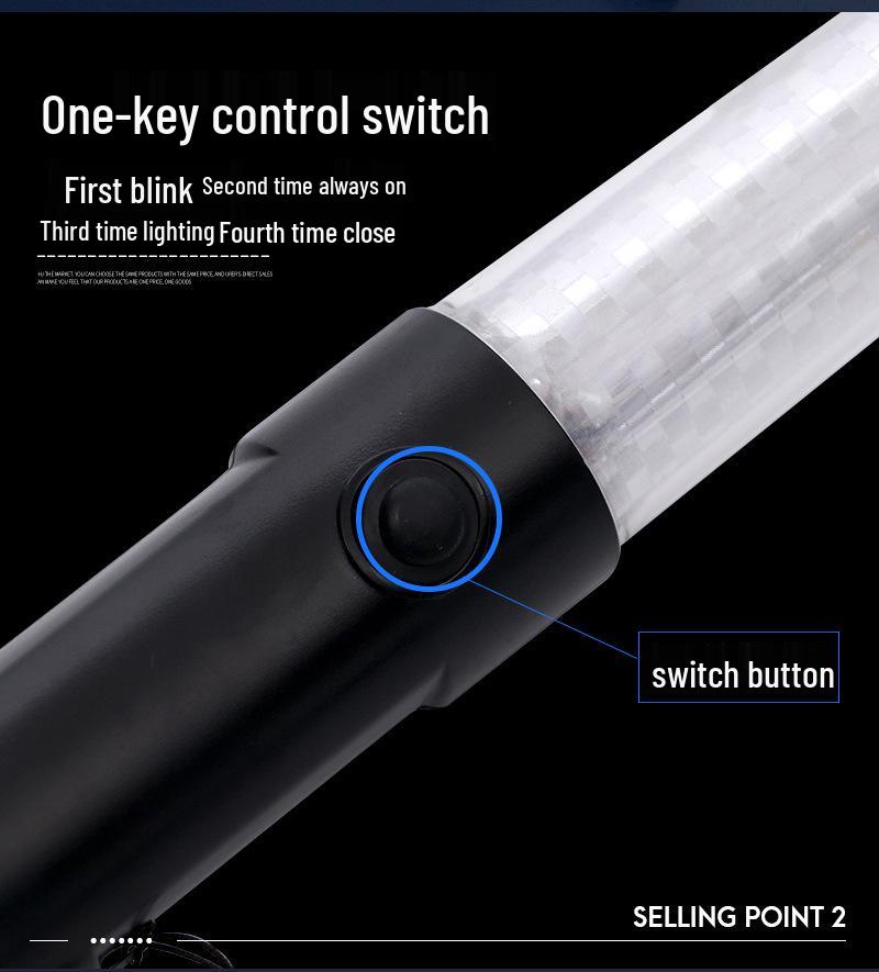 Rechargeable 26CM LED Glow Stick Traffic Baton with Multifunctional Warning Support