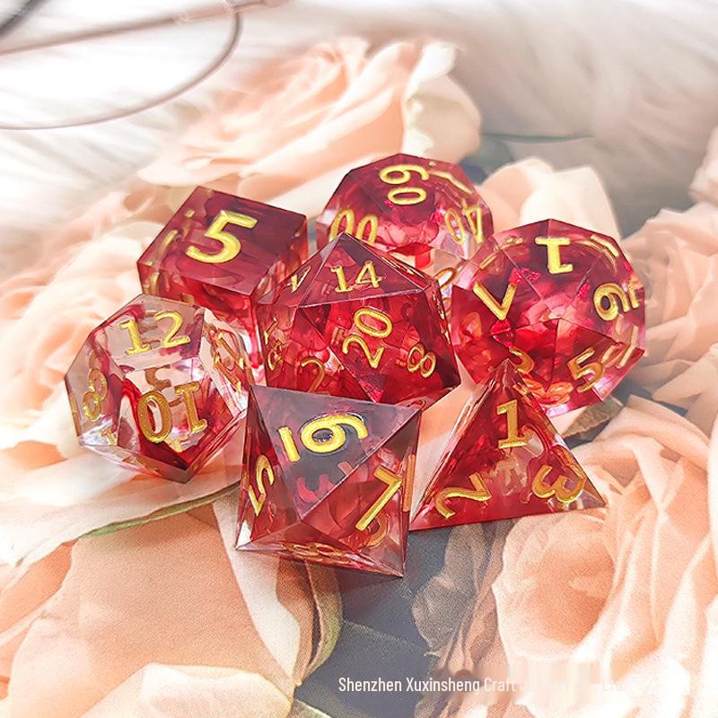 Sharp Resin Polyhedral Dice for Cthulhu, DND, and TRPG Board Games