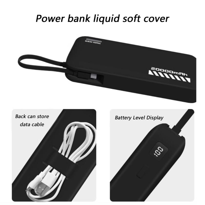 Silicone Skin Protective Case for CP25 20000mAh Mobile Power 55W Scratchproof Housing Shell Cover Flexible Sleeve