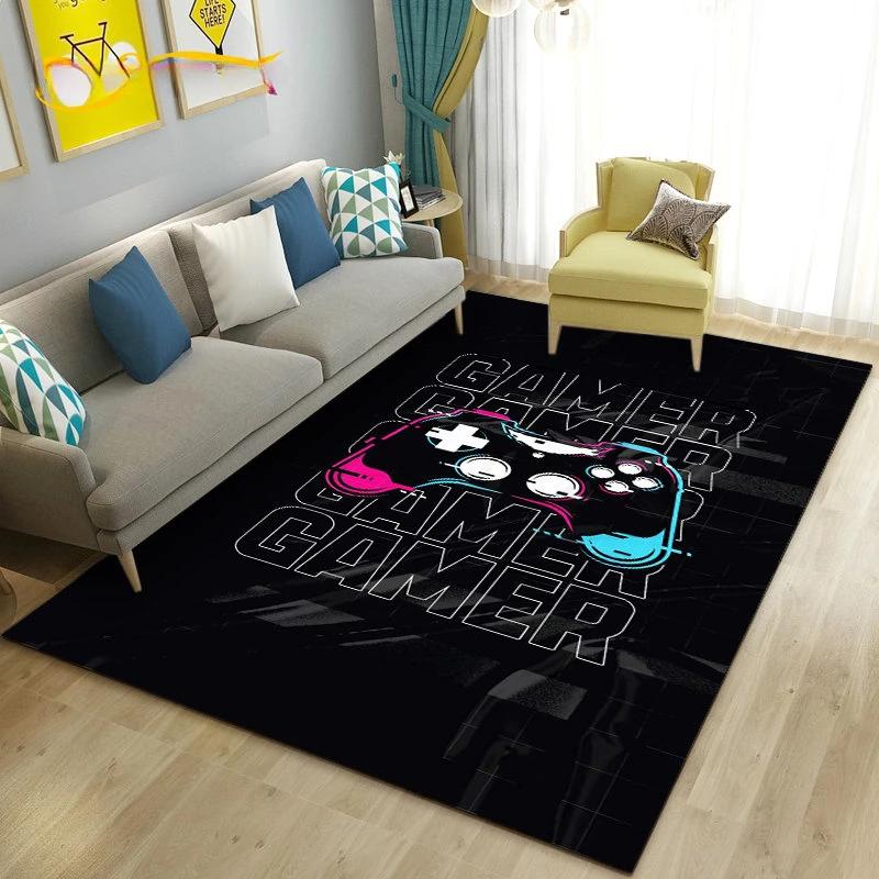 Cartoon Gamer Game Controller Carpet For Living Room Non slip Parlour Sofa Large Area Rug Bedroom Kid Play Room Floor Mat