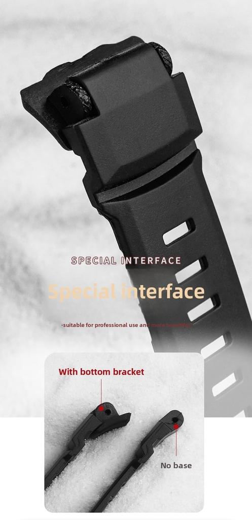 Zamienny żywiczny pasek do zegarka dla i srebrna klamra z [Zealbeaty] PRG-270/250/500 PRW-2500/3500 (Czarna baza, 18mm)