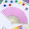 10/20/30pcs White Foldable Paper Fan Portable Chinese Bamboo Fan Wedding Gifts For Guest Birthday Party Decoration Kids Painting