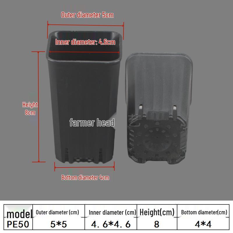 Square Root Control Succulent Pot: Short & Chubby Plastic Flower Pot for Seedlings or Kindergarten Activities