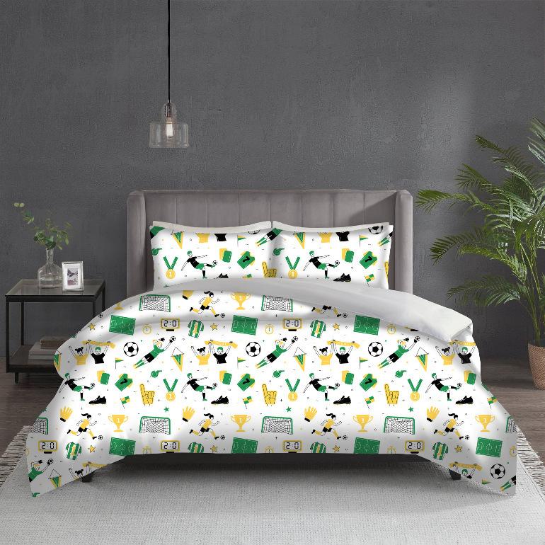 3D Digital Printing Sports Cartoon Football Three-Piece Set, Printed Bedding 90*90cm