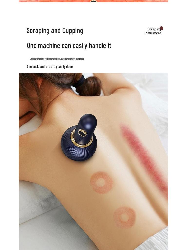 Kabelloses elektrisches Schröpf- und Gua Sha-Gerät mit Heizfunktion für Ganzkörper-Physiotherapie