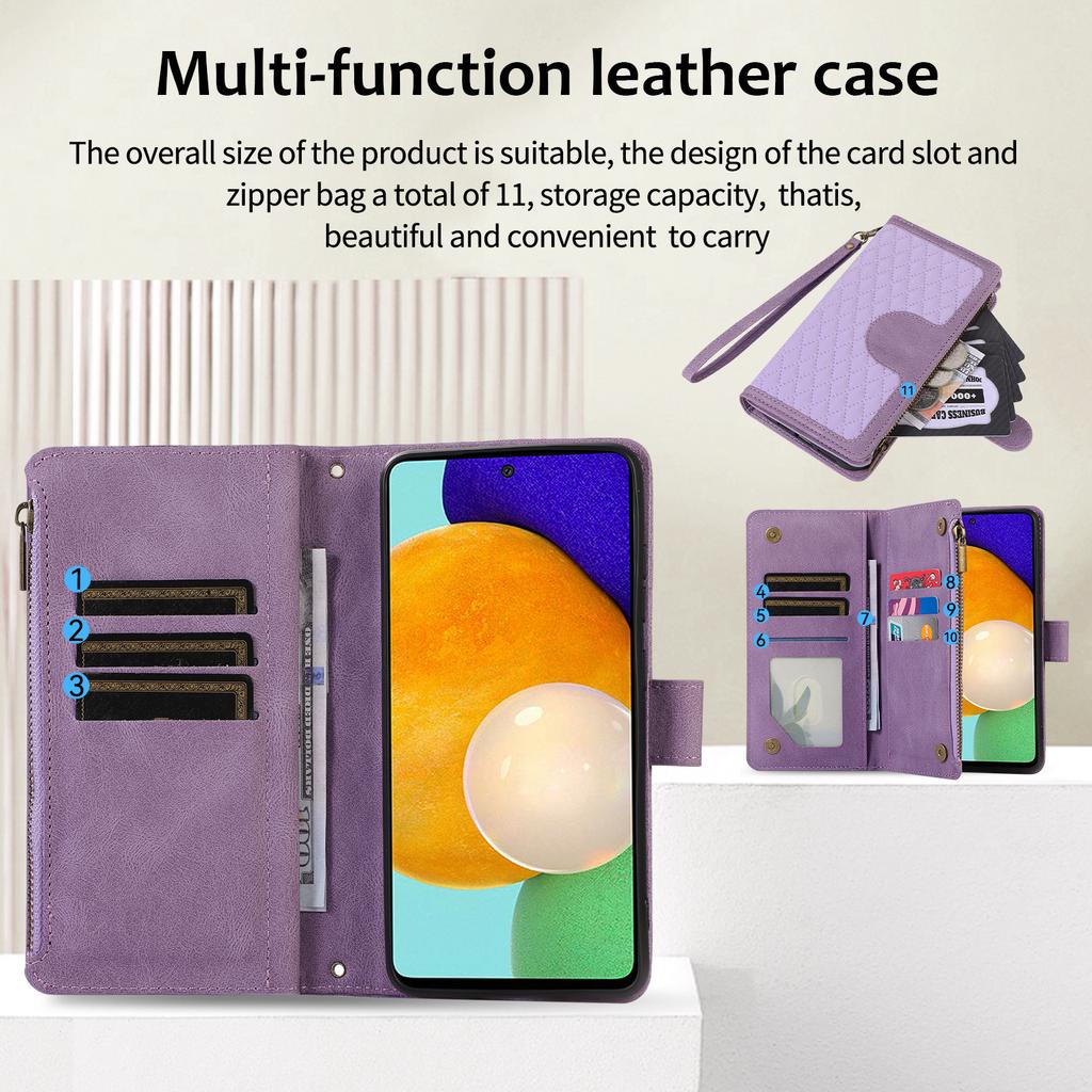 Suitable for Samsung A52 5G Diamond Crossbody Card Bag Leather Case Zipper Wallet Flip Leather Case Women's Shoulder Bag A32 5G