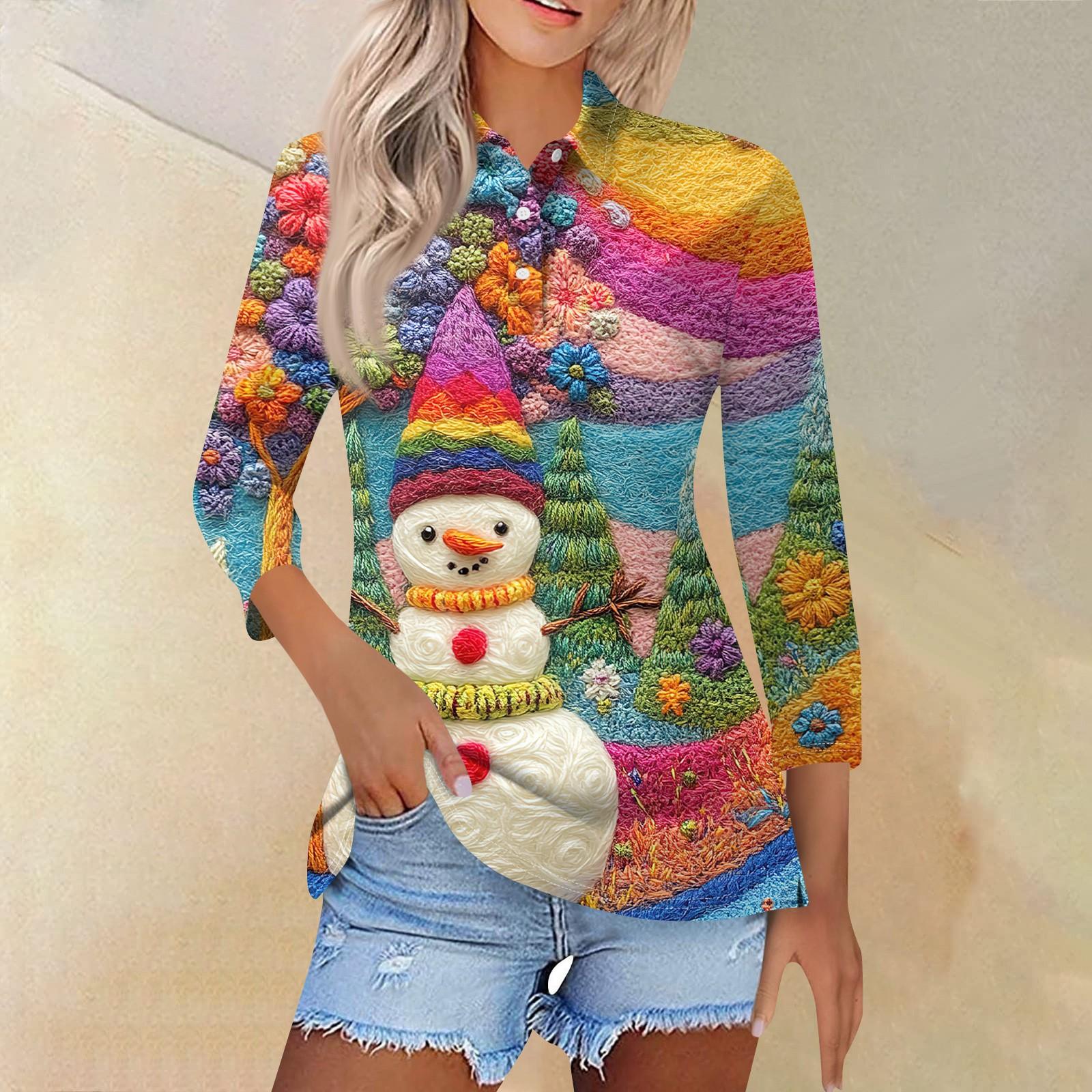 

Женская модная повседневная рубашка с отворотом и рукавом 3/4, женские топы на пуговицах S белый