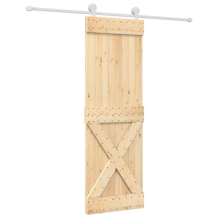 VidaXL Porte coulissante et kit de quincaillerie 70x210 cm pin massif, porte intérieure, porte de grange intérieure 3203116