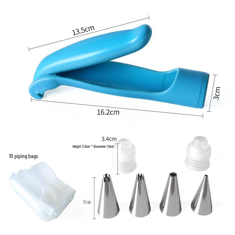 17-Piece Cake Decorating Set with Piping Bag, Cream Gun, and Nozzle Set