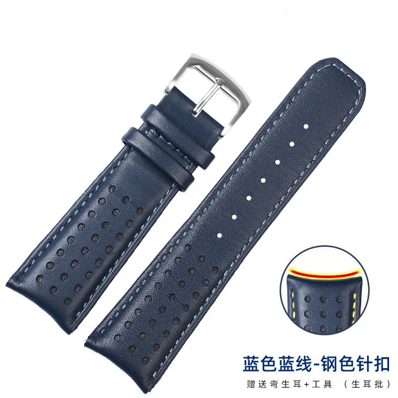 

Для мужских радиоволновых часов CITIZEN Blue Angel AT8020-54L/8020-03L/JY8078 изогнутый конец браслет из натуральной кожи ремешок 22 мм 23 мм 22mm