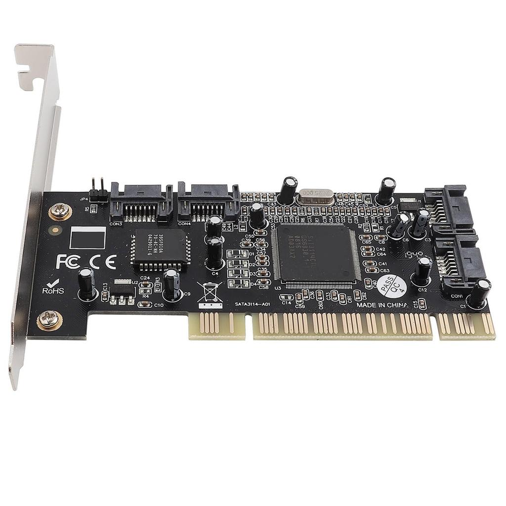 PCI-Controllerkarte mit Sil3114 Pset für 4 interne Ports 1,5 Gbit/s PCI 4-Port-Karte für Controller PCI 4-Controllerkarte für Hochgeschwindigkeits-Datenübertragung