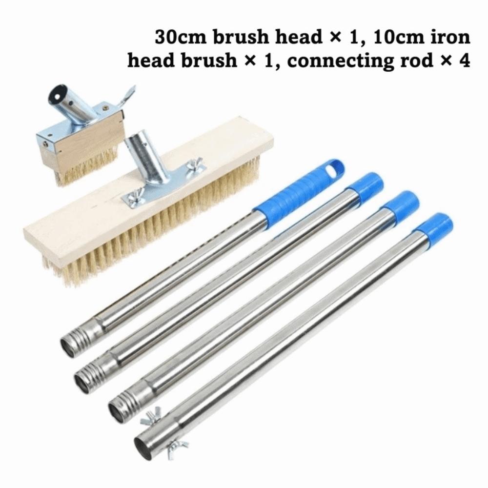 Long Handle Weeding Brush Steel Wire Bristles Scratch Brush Weed Remover Professional Use