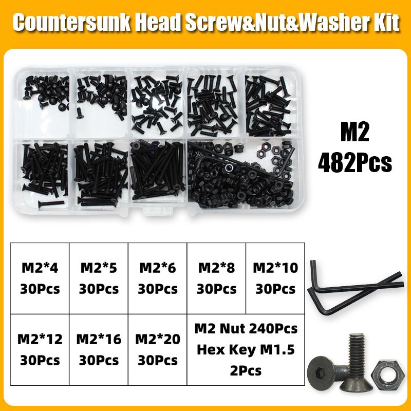 

3045P Винт с потайной головкой под шестигранник M2- M8 Углеродистая сталь Болт с плоской головкой и гайка Шайба Винты Легированная сталь класса 10.9