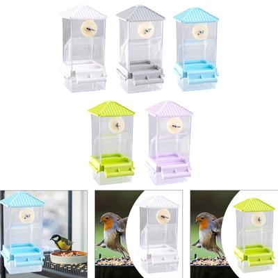 Bird Feeder Sturdy Leakproof Clear Parrot Foraging Feeder Automatic for Lovebirds Canary Budgies Parakeet Small and Medium Birds