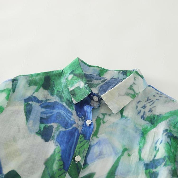 New Floral Print Autumn Blouse Plus Size Women Tops Long Sleeve Casual Loose Cotton Tees Shirts