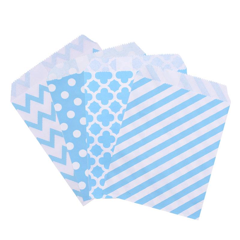 25/50pcs Mixed Style Paper Bags Wedding Party Favor Cookie Candy Gift Bags Food Packaging Birthday Party Decoration Supplies