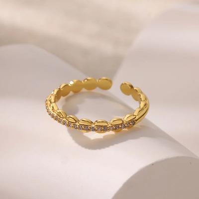 Mini Zircon Rings For Women Gold Color Stainless Steel Minimalist Open Ring Trendy Wedding Birthday Luxury Jewelry Gift