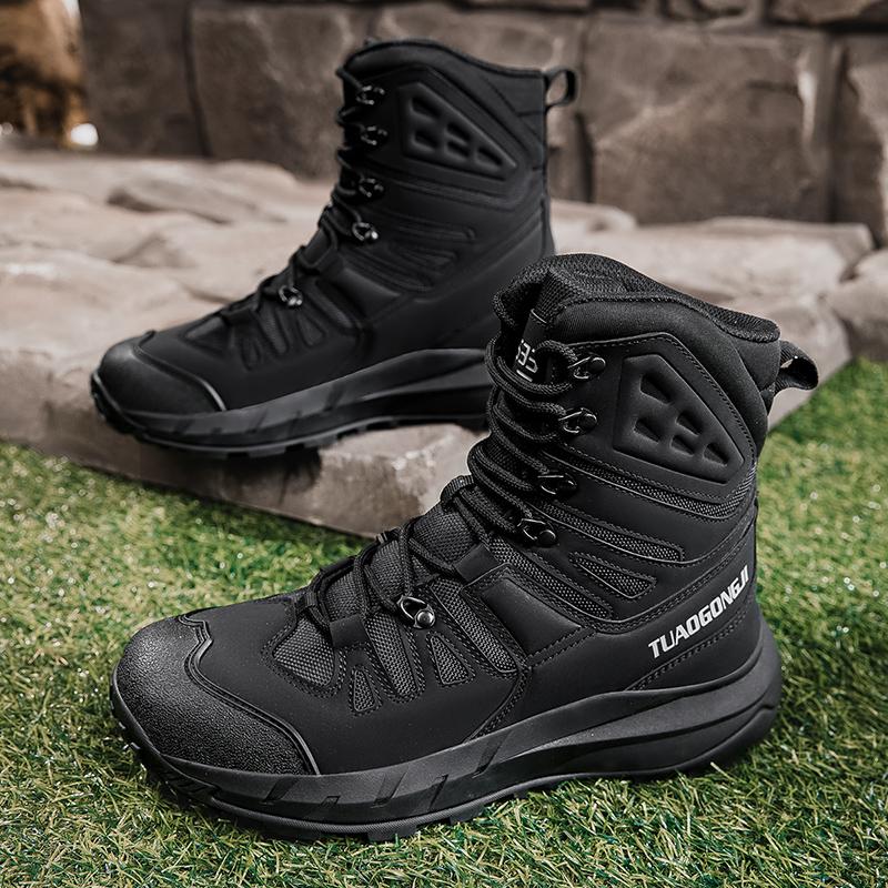 Fashion 2025 Fashion Men's Desert Combat Outdoor Leather Hiking Shoes Men Hunting Work Safty Men's Short Boots ankle