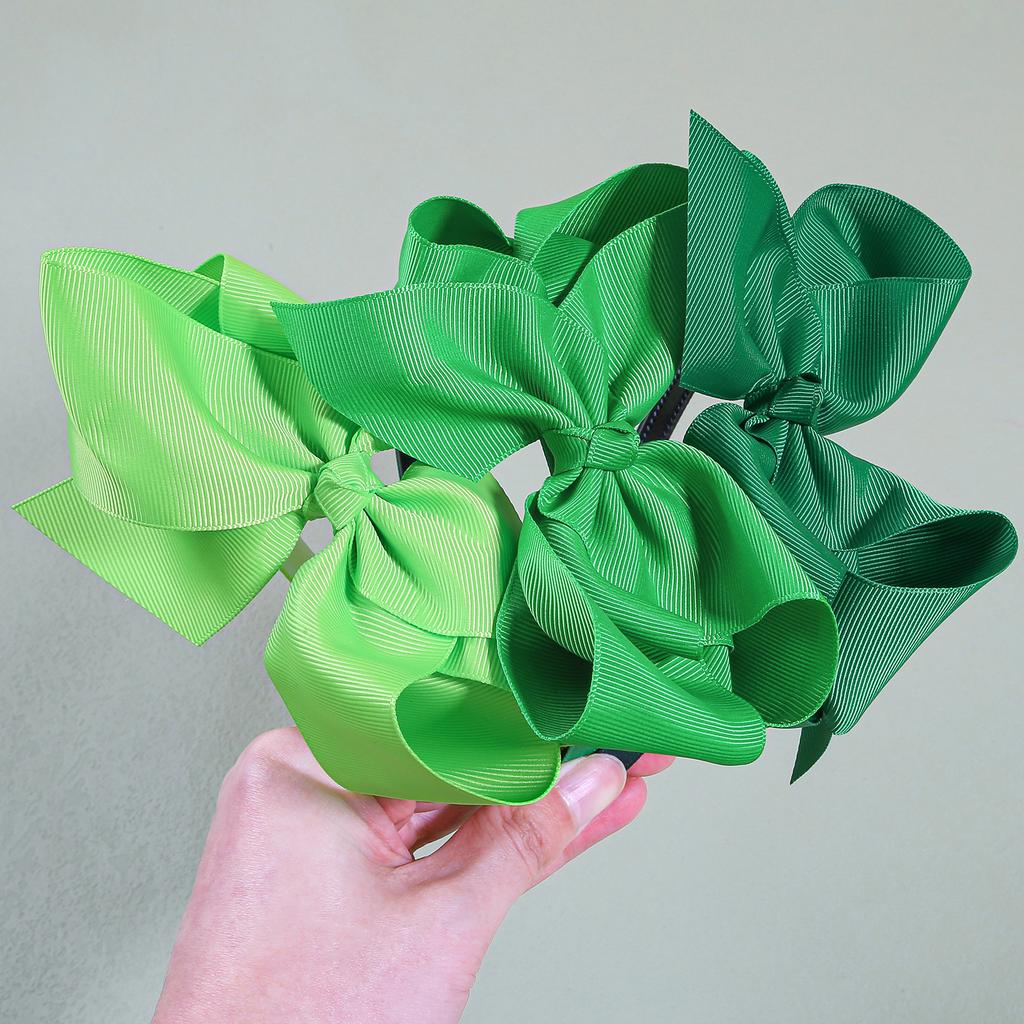 3pcs 3''4''5''Ribbon Hair Bows Headbands for Girls ST'patrick's Day Headband Green Colors Hairbands for Party Hair Accessories