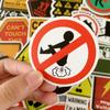 50 Waterproof and Removable Warning Warning Signs Luggage Trolley Case Motorcycle Car Stickers Waterproof Graffiti Stickers Removable