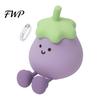 Cute Eggplant Night Light Light, Tap Touch Control Bedside Lamp, 3 Brightness Levels & Kids Bedroom Lighting Auto 30-Min Timer, USB Rechargeable