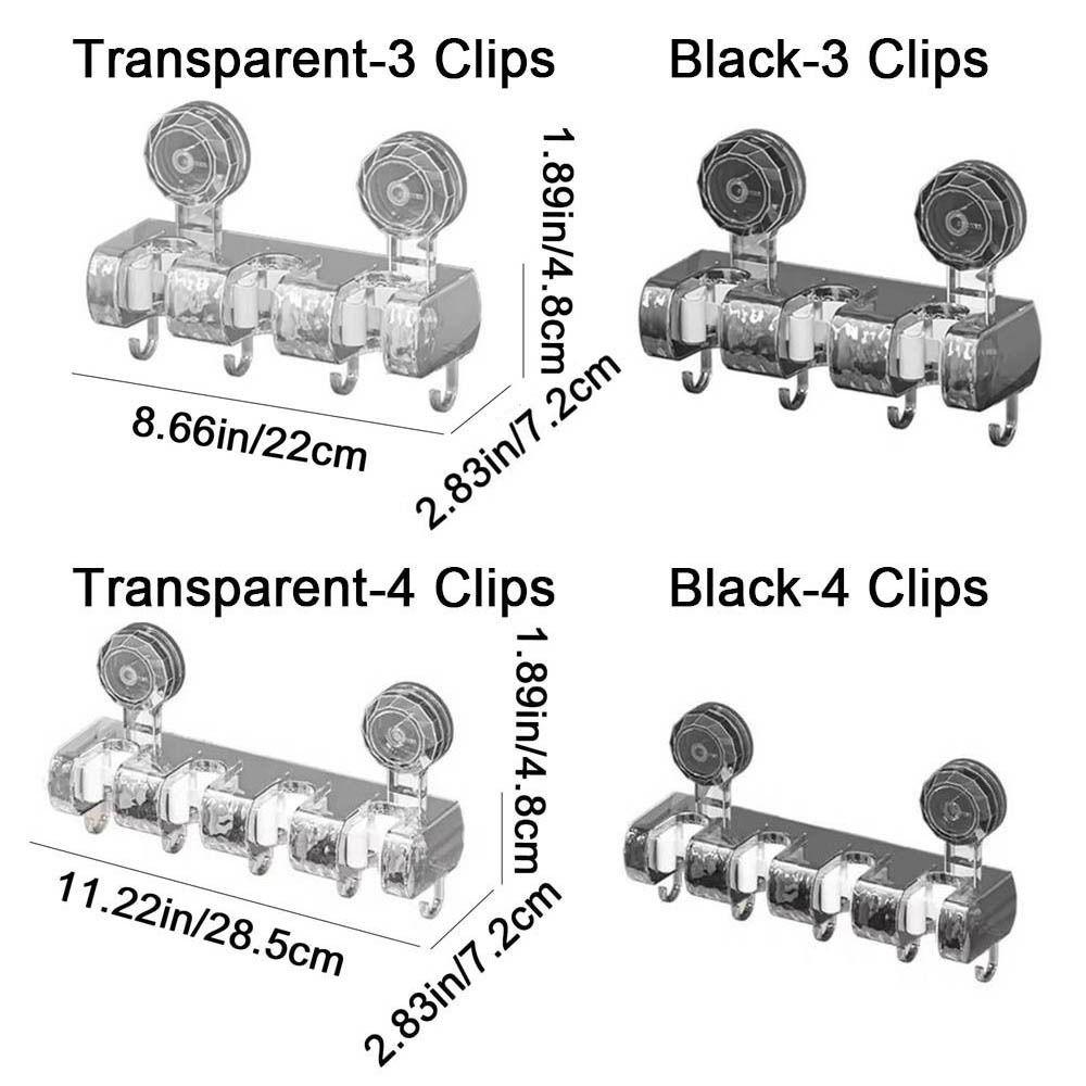 Wall Mounted Broom Mop Holder Plastic Grip Broom Organizer Durable Mop Storage Rack  Bathroom