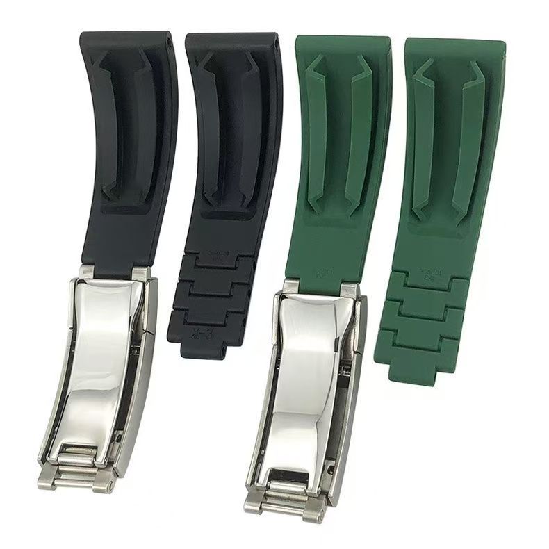 ONE20mm  Metal Link Curved End Rubber Watchband For Rolex Submariner DAYTONA Yacht-Master GMT Strap Silicone BraceletsMN