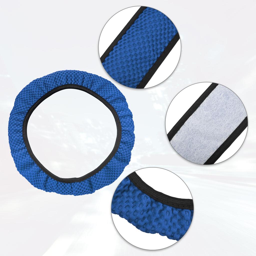 X AUTOHAUX Steering Wheel Cover Universal Elastic Stretch Non-Slip Breathable Microfiber Ice Silk Interior