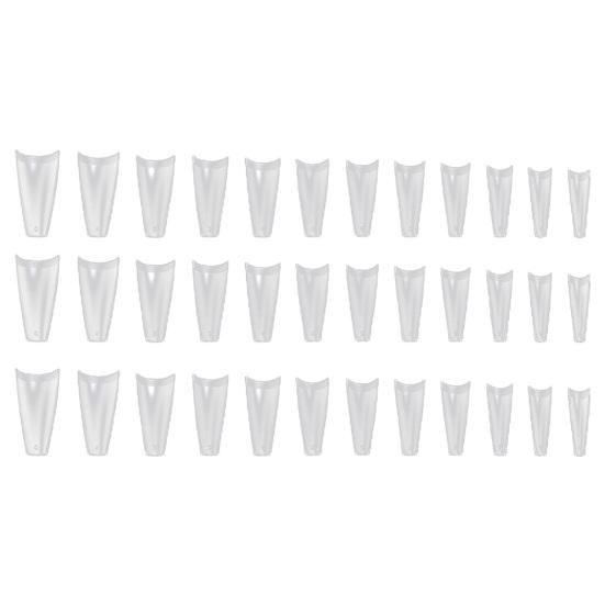 240Pcs/Box Fake Ultra-thin No Trimmable Carving Grinding Nail Traceless DIY Frosted Small Trapezoid Half-paste Extend